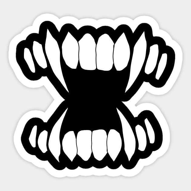 Cartoon monster sharp teeth fangs Sticker by galaxieartshop